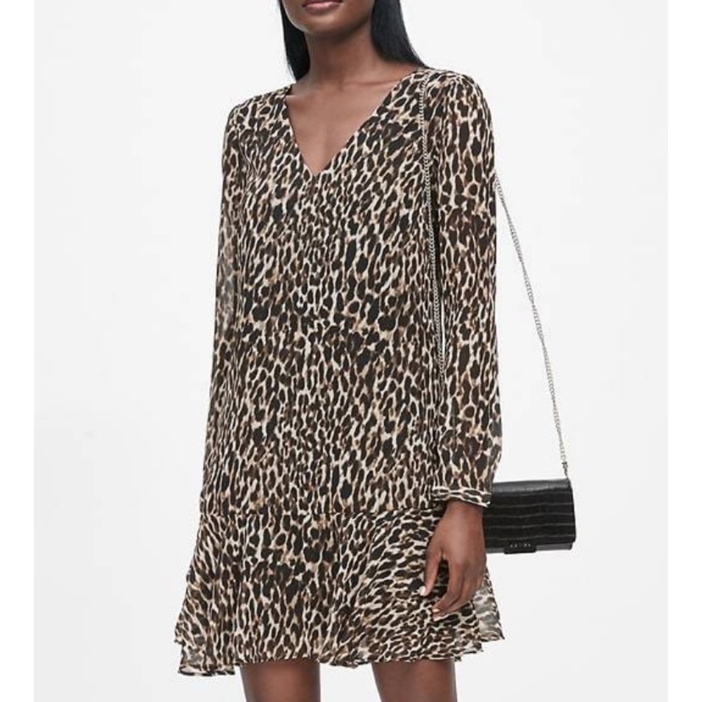 Banana Republic Léopard Flounce- Hem Dress